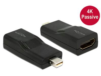 Adaptateur mini Displayport 1.2 mâle > HDMI femelle 4K passif noir