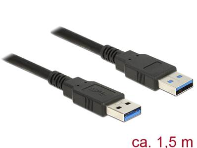 Câble USB 3.0 Type-A mâle > USB 3.0 Type-A mâle 1,5 m noir