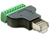 Adaptateur RJ45 mâle > Bornier 8 broches 2 pièces