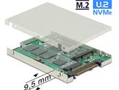 Convertisseur 2.5" SATA Express / U.2 > 1 x M.2 / 1 x mSATA avec boîtier 9,5 mm