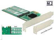 Carte PCI Express > 4 x interne M.2 Key B - Facteur de forme à profil bas