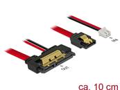 Câble SATA 6 Gbit/s 7 broches femelle + alimentation 2 broches femelle > SATA 22 broches femelle dro