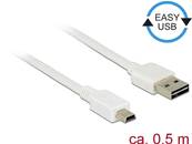 Câble EASY-USB 2.0 Type-A mâle > USB 2.0 Type Mini-B mâle 0,5 m blanc