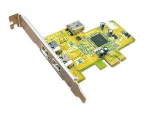 Carte PCI EXPRESS Fire Wire IEEE1394 2 ports externes et 1 port interne SUNIX