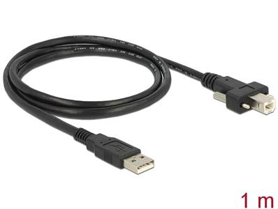 Câble USB 2.0 type A mâle > USB 2.0 type B mâle avec vis 1 m