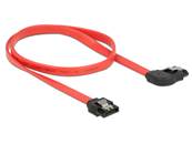Câble SATA 6 Gb/s mâle droit > SATA mâle coudé à droite droite 50 cm métal rouge