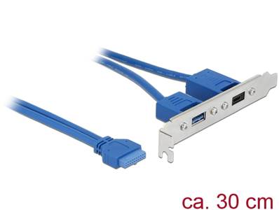 Support d'emplacement embase 1 x USB 3.1 19 broches femelle interne > 1 x USB Type-C™ femelle + 1 x