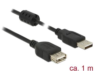 Câble d'extension USB 2.0 Type-A mâle > USB 2.0 Type-A femelle 1,0 m noir