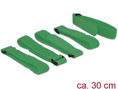 Fermetures par velcro L 300 mm x l 20 mm 5 pièces avec boucle vert