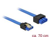 Câble prolongateur SATA 6 Gb/s femelle droit > SATA mâle droit 70 cm bleu à verrouillage