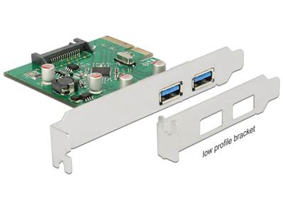 Carte PCI Express x4 > 2 x externe USB 3.1 Gen 2 Type-A femelle