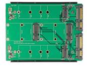 Convertisseur 3.5" 2 x SATA 22 broches > Ports jumelés 2 x M.2 / 2 x mSATA