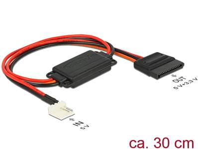 Convertisseur de tension à câble Disquette 4 broches mâle 5 V > SATA 15 broches femelle 3,3 V + 5 V