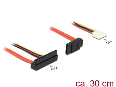 Câble SATA 6 Gb/s à 7 broches femelle + alimentation à 4 broches femelle pour disquette (5 V + 12 V)