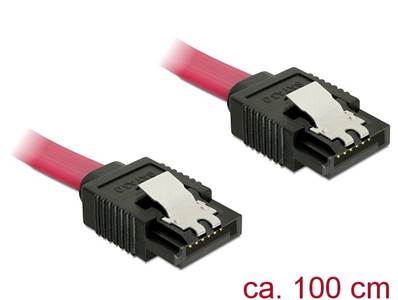 Câble SATA 6 Gb/s mâle droit > SATA mâle droit 100 cm métal rouge