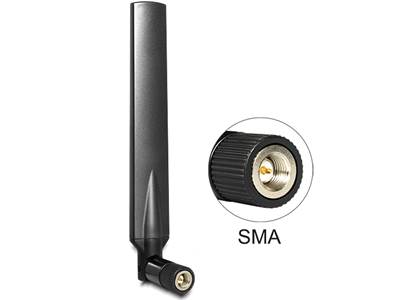 Antenne LTE SMA mâle 1 - 4 dBi omnidirectionnelle avec jonction inclinable noir
