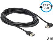 Câble EASY-USB 2.0 Type-A mâle > EASY-USB 2.0 Type-A mâle coudé vers la gauche / droite 3 m
