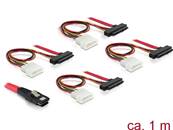 Câble mini SAS SFF-8087 > 4 x SAS SFF-8482 + alimentation 1 m