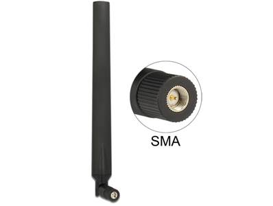 Antenne LTE SMA mâle 0 - 4 dBi omnidirectionnelle pivotante avec jonction inclinable noir