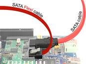 Câble SATA FLEXI 6 Go/s 70 cm en métal rouge