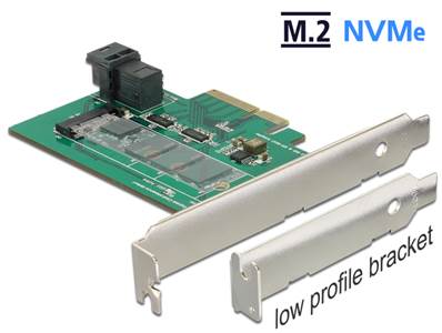 Carte PCI Express > 1 x M.2 PCIe NVMe interne / 1 x NVMe SFF-8643 interne – Facteur de forme à profi