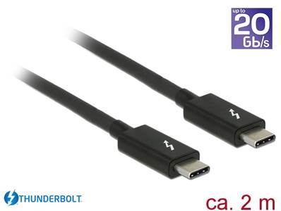 Câble Thunderbolt™ 3 (20 Go/s) USB-C™ mâle > mâle passif 2,0 m 3 A noir