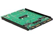 Convertisseur 3.5" 2 x SATA 22 broches > Ports jumelés 2 x M.2 / 2 x mSATA