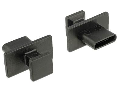 Capot noir pour USB Type-C™ femelle avec grosse prise, 10 pièces