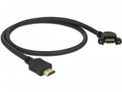 Câble HDMI-A mâle > HDMI-A femelle à montage sur panneau coudé à 110° 4K 30 Hz 0,5 m