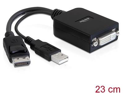 Adaptateur Displayport 1.1 mâle > DVI femelle actif noir