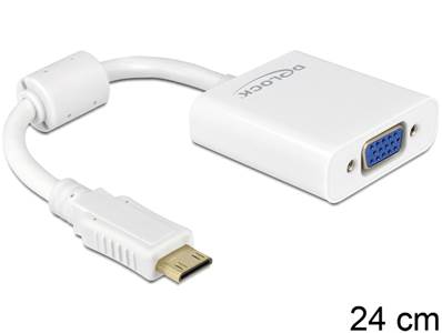 Adaptateur HDMI-mini C mâle > VGA femelle blanc