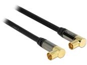 Câble d’antenne IEC mâle coudée > IEC femelle coudée RG-6/U 1 m noir
