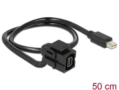 Module Keystone mini Displayport femelle > mini Displayport mâle 110° avec câble