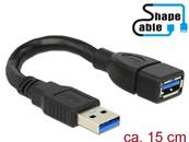 Câble USB 3.0 Type-A mâle > USB 3.0 Type-A femelle ShapeCable 0,15 m