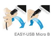Câble EASY-USB 2.0 Type-A mâle > EASY-USB 2.0 Type Micro-B mâle coudé vers le haut / bas 2 m noir