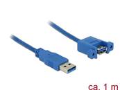 Câble USB 3.0 Type-A mâle > USB 3.0 Type-A femelle à montage sur panneau 1 m