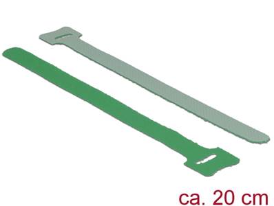 Fermetures par velcro, L 200 mm x l 12 mm 10 pièces vert