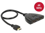 Commutateur HDMI UHD 3 entrées HDMI > 1 sortie HDMI 4K avec câble 50 cm intégré