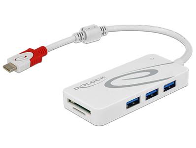 Concentrateur USB 3.1 Gen 1 externe USB Type-C™ > 3 x USB Type-A + 2 emplacements lecteurs de carte