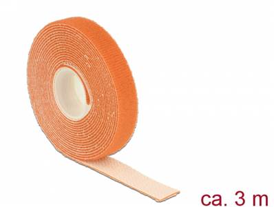 Fermetures par velcro L 3 m x l 13 mm rouleau orange