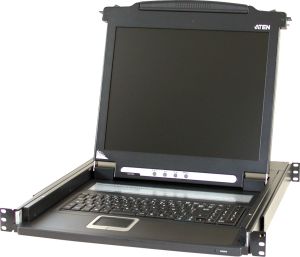 Tiroir 1U 19" avec écran TFT 17"  VGA + clavier AZERTY 105 touches + touchpad