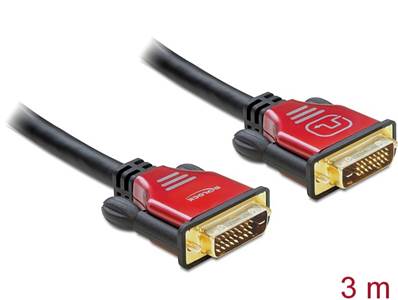 Câble DVI 24+1 mâle > DVI 24+1 mâle 3 m métal rouge