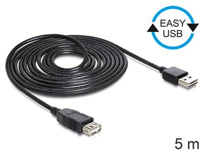 Câble d'extension EASY-USB 2.0 Type-A mâle > USB 2.0 Type-A femelle noir 5 m