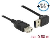 Câble d'extension EASY-USB 2.0 Type-A mâle coudé vers le haut / bas > USB 2.0 Type-A femelle noir 0,