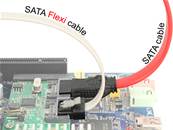 Câble SATA FLEXI 6 Go/s 70 cm en métal blanc