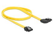 Câble SATA 6 Gb/s mâle droit > SATA mâle coudé à droite droite 50 cm métal jaune