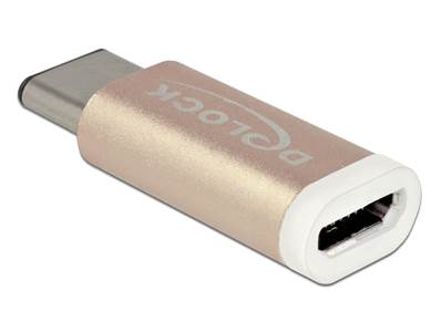 Adaptateur USB 2.0 Micro-B femelle > USB Type-C™ 2.0 mâle cuivré