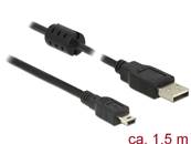 Câble USB 2.0 Type-A mâle > USB 2.0 Mini-B mâle 1,5 m noir