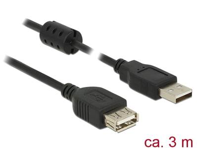 Câble d'extension USB 2.0 Type-A mâle > USB 2.0 Type-A femelle 3,0 m noir