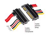 Câble d'extension SATA 6 Gb/s fiche à 22 broches > prise SATA à 22 broches (5 V + 12 V) 10 cm